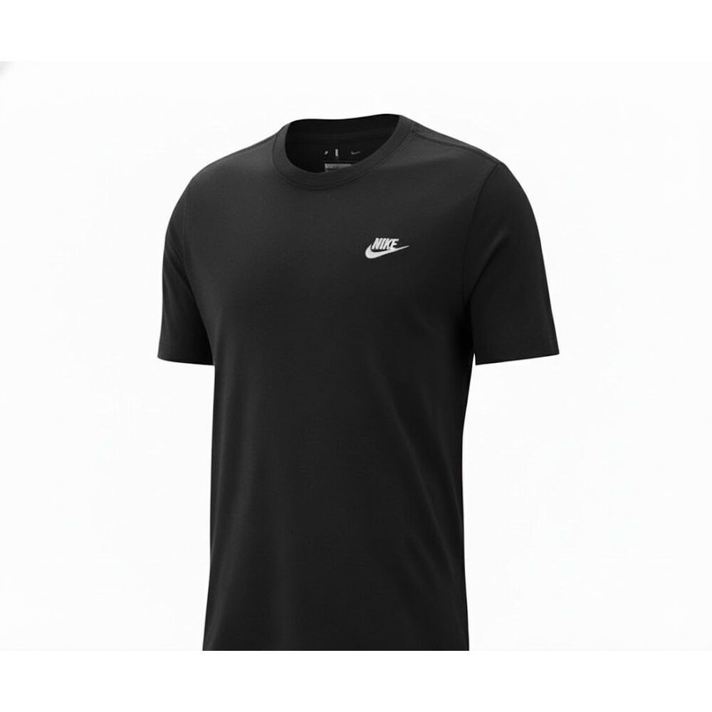 #505. Nike NWT Sportswear Club Black Embroidered T-Shirt